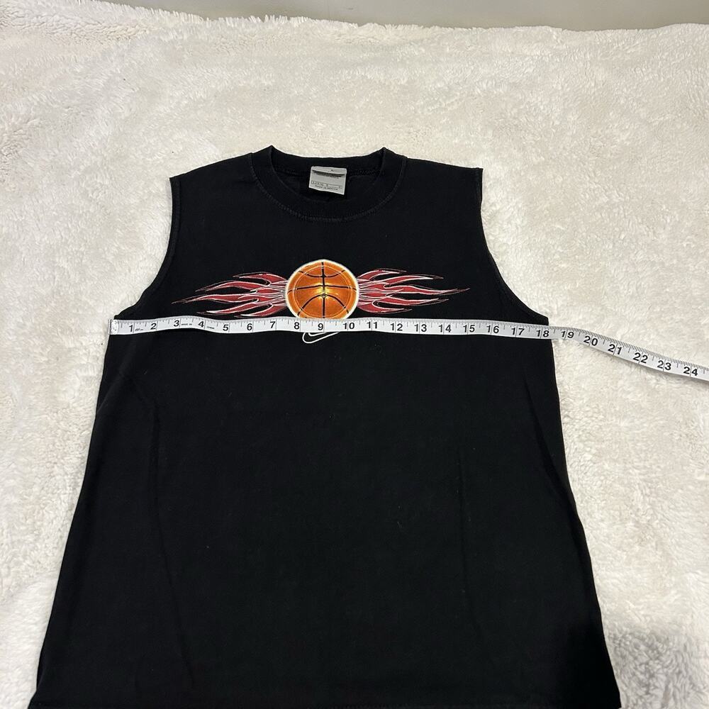 VTG Y2K Nike Boys Basketball Black Sz Large 100% Cotton Athleisure Luxe Casual - Picture 6 of 7